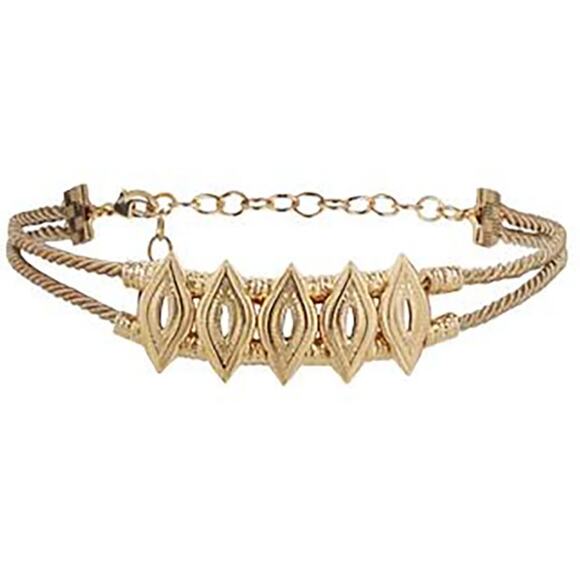 Ettika Industrial Choker in Tan Gold NEW Boho Festival Glam Date Night Out - Picture 1 of 7